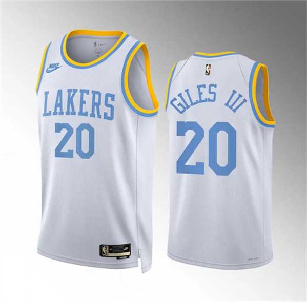 Mens Los Angeles Lakers #20 Harry Giles Iii White Classic Edition Stitched Basketball Jersey Dzhi->->NBA Jersey